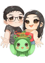 Chibi Couple with Pet