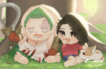 Chibi Couple with Full Background